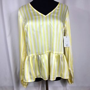 NINE WEST LONG SLEEVE PEPLUM BLOUSE